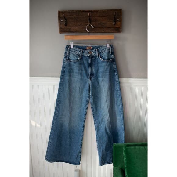 MOTHER The Hustler Roller Ankle High-Rise Wide-Leg Jeans 26 Slip And Fall NWT - Picture 3 of 6